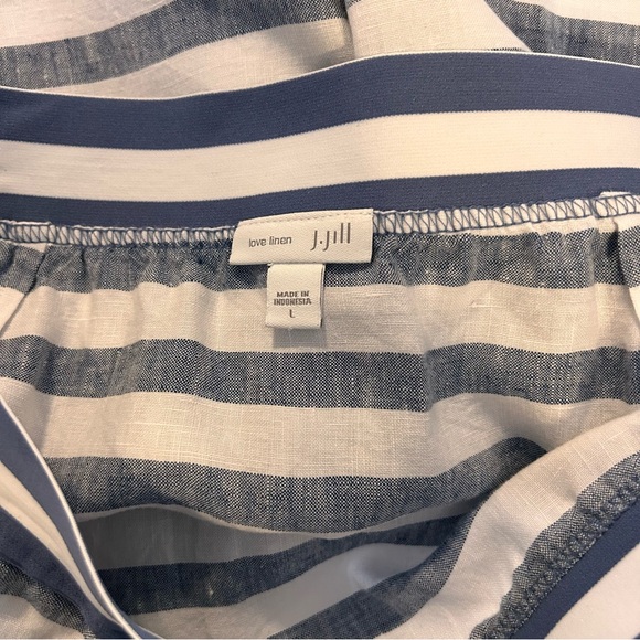 J. Jill Love Linen Seaside Stripe Maxi Skirt Coastal Grandma Blue White Nautical - Picture 4 of 7